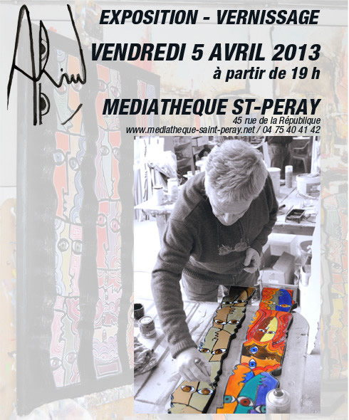 Expostion Vernissage Alin Marthouret 5 avril 2013 &agrave; la M&eacute;diath&egrave;que de Saint-Peray